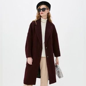 Mango burgundy coat NWT